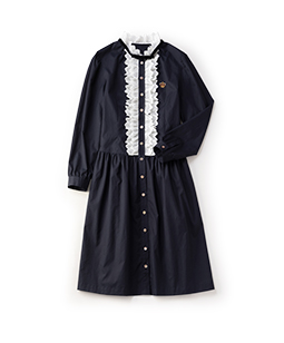 Lace trimming shirt dress