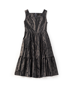 Memory ribbon Jacquard tiered dress