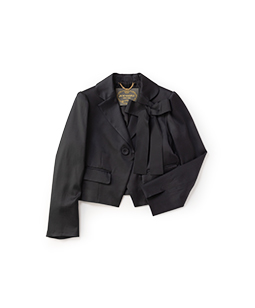 Lapel ribbon bolero jacket