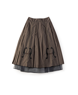 Violin embroidery gored skirt