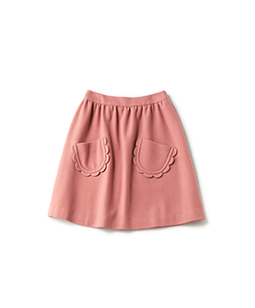 Lamb pile scallop pocket skirt