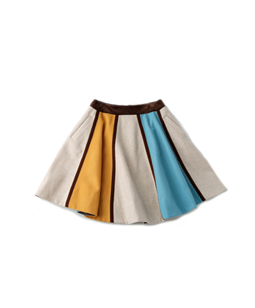 Color block gored skirt