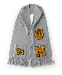 College emblem scarf-gilet