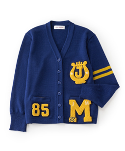 College emblem lettered cardigan 