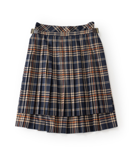 British check kilt apron skirt