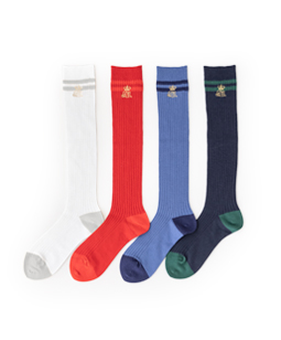 Crown＆logo embroidery high socks