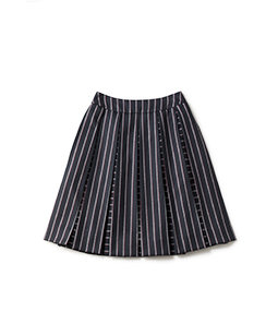 British stripe gored skirt