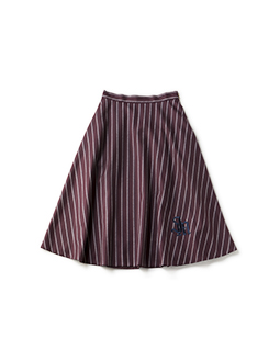 British stripe flare skirt
