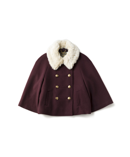 Fur collar cape jacket