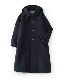 Lamb melton hooded coat