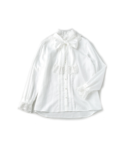 Cotton satin chemical lace blouse