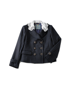 British Stripes lace collar jacket