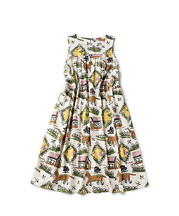 Strolling cat tablier dress