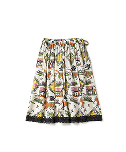 Strolling cat peasant skirt