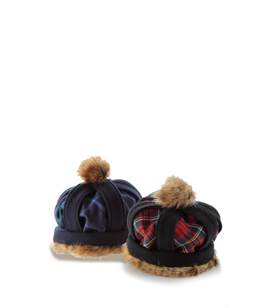 Melton tartan mini crown hat 