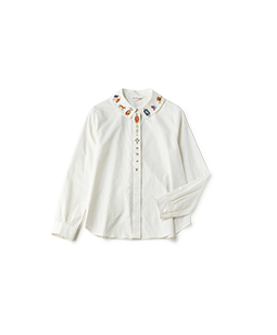 Royal chocolate EMB blouse