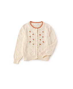 Rose embroidery crochet lace cardigan