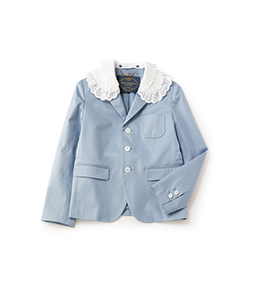 Cotton tencel twill lace collar jacket