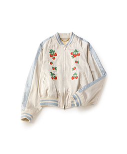 Strawberry embroidery souvenir jacket