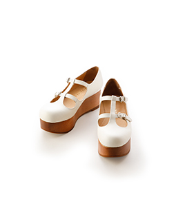 Wood sole 2 strap shoes