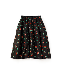 Strawberry jacquard dirndl skirt