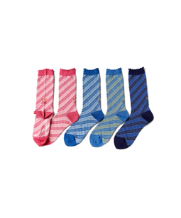 Dot stripe Jacquard spiral socks
