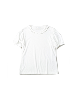 Frill collar puff sleeve T-shirt