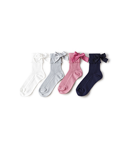 Back ribbon crew socks