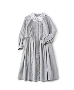 Cutwork collar dormitory dress