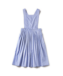 Dormitory stripe apron dress