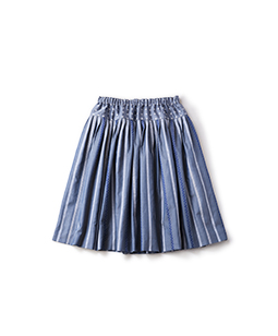 Ribbon stripe jacquard and dot jacquard fluffy skirt