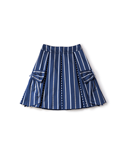 Ribbon stripe jacquard side ribbon skirt