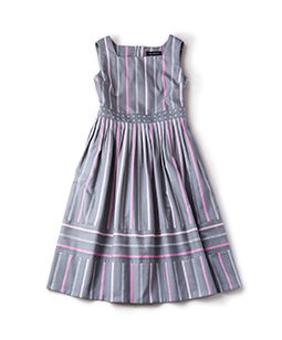 Ribbon stripe jacquard dormitory dress