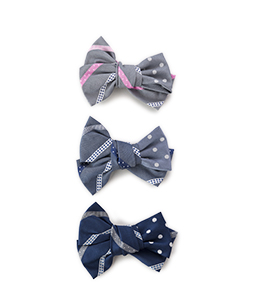 Ribbon stripe jacquard and dot jacquard hair corsage