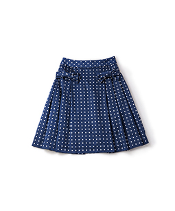 Dot jacquard tuck skirt