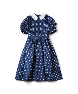 Dot jacquard cocoon dress