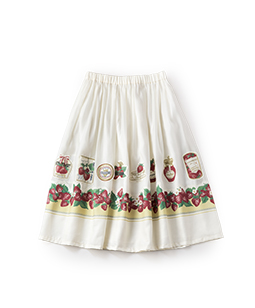 Strawberry label scarf decoupage skirt