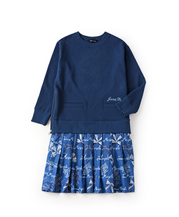 Jane's drawing and sweat shirt side zip dress