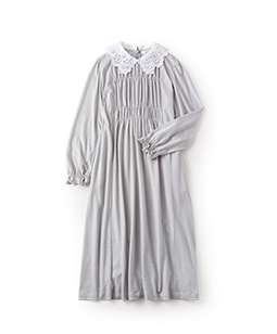 Cutwork collar dormitory dress