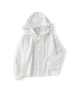 Cotton lawn hoodie blouse