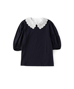 Flower lace collar pullover