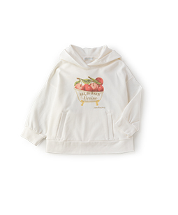 Cherry label flare hoodie