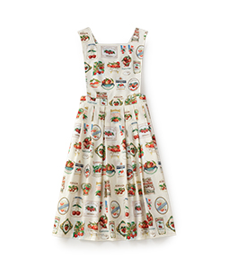 Cherry labels apron dress