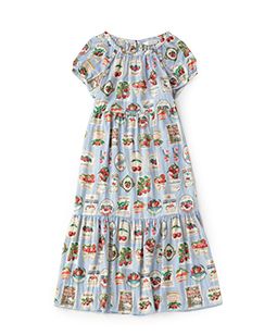 Cherry labels wrinkle dress