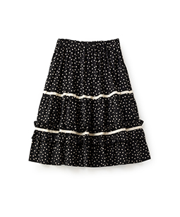 Random dot tiered skirt
