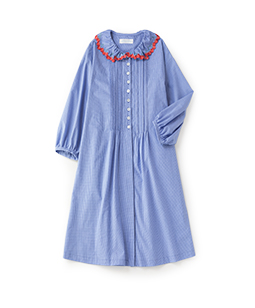 Cherry embroidery collar nursery dress 