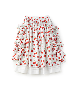 Skipping cherries side ribbon skirt