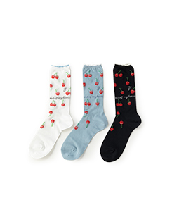 Skipping cherries crew socks