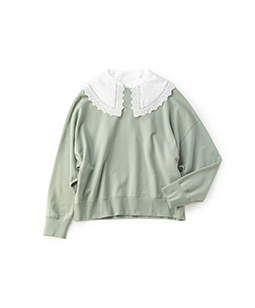 Soft fleece cape lace collar sweatshirt