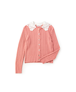 Goose lace collar cardigan 